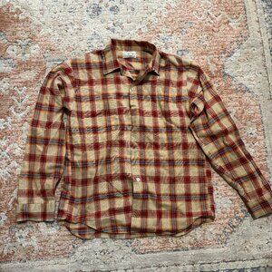 60s Mens Plaid Double Pocket Shirt